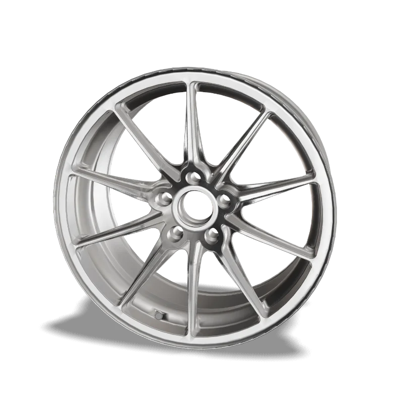 MN-1, a forged J Curve Racing wheel, viewed face on